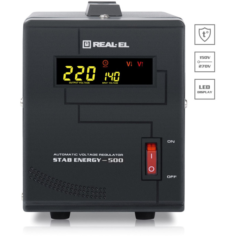 Стабілізатор напруги REAL-EL STAB ENERGY-500 (EL122400011)