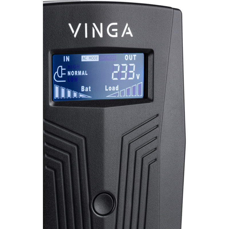 Джерело безперебійного живлення Vinga LCD 600VA plastic case (VPC-600P)