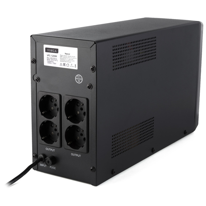 Джерело безперебійного живлення Vinga LCD 1200VA metal case (VPC-1200M)