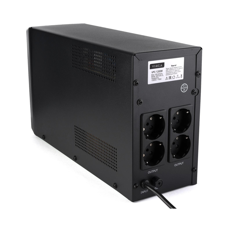 Джерело безперебійного живлення Vinga LCD 1200VA metal case (VPC-1200M)