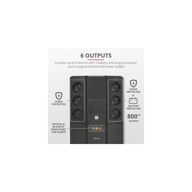 Джерело безперебійного живлення Trust Maxxon 800VA UPS (23326_TRUST)