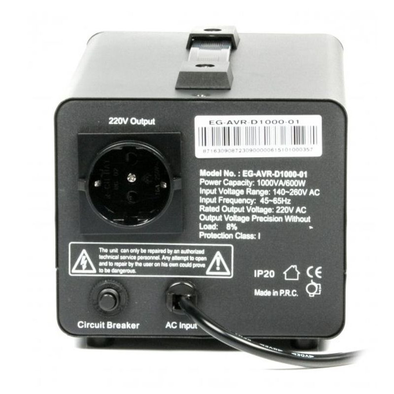 Стабілізатор EnerGenie EG-AVR-D1000-01 1000VA, 1xSchuko