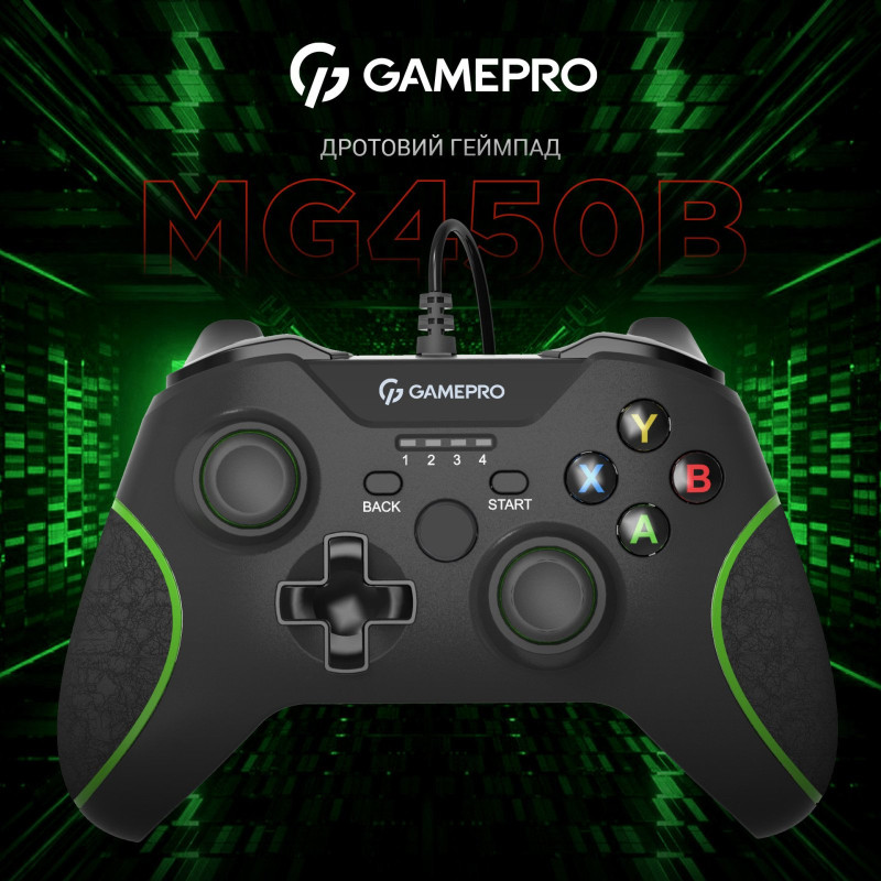 Геймпад GamePro MG450B PC/PS3/Android Black-Green (MG450B)