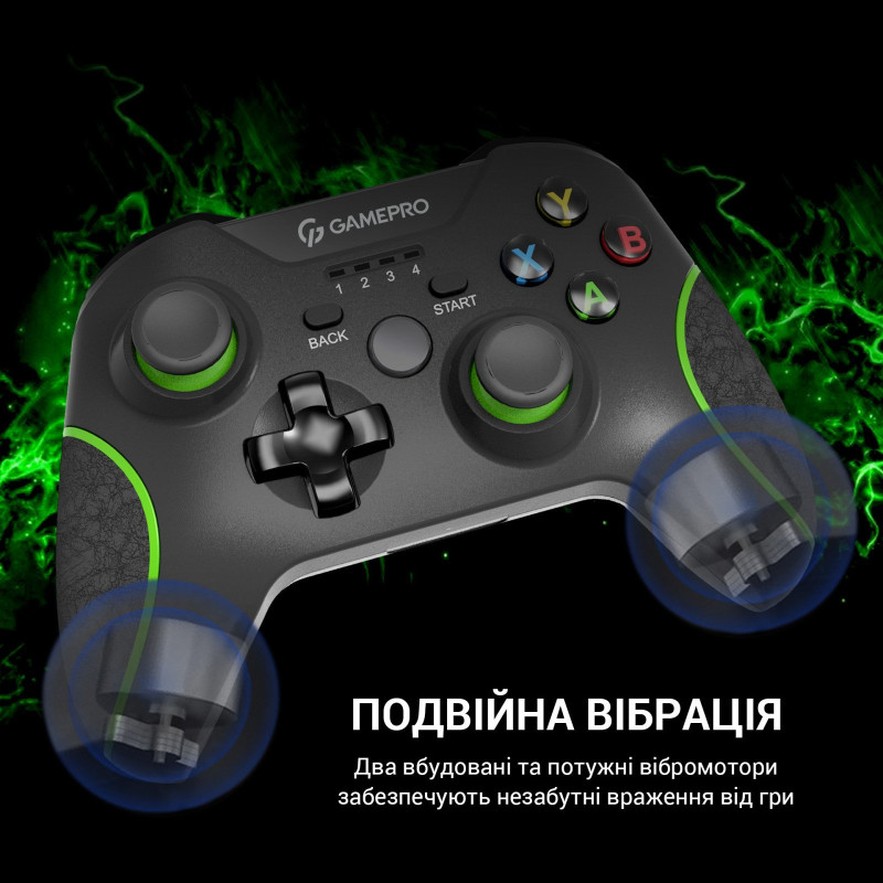 Геймпад GamePro MG650B PS3/Android Wireless Black/Green (MG650B)
