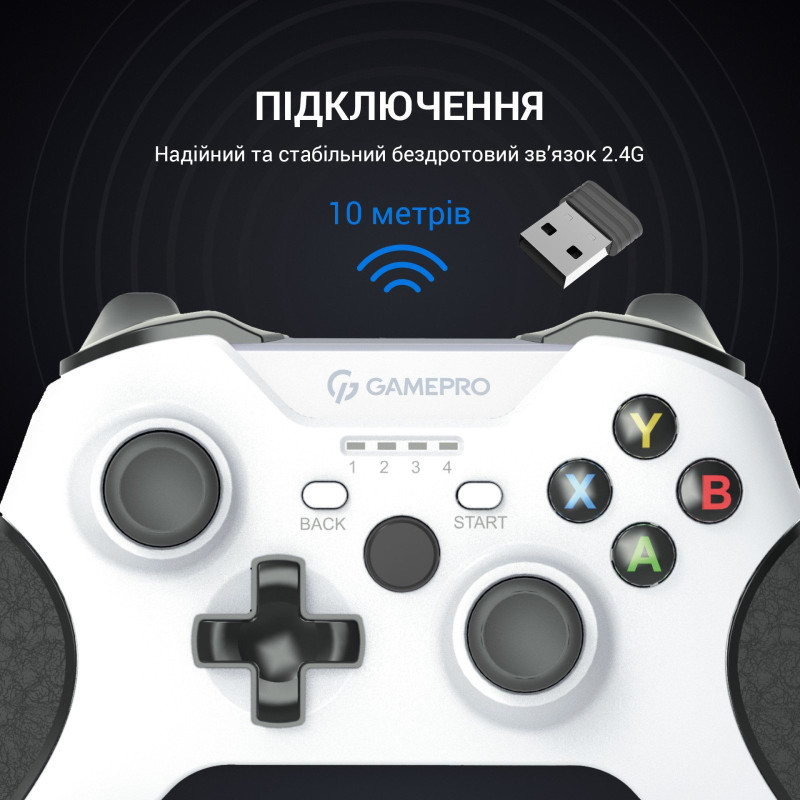 Геймпад GamePro MG650W PS3/Android Wireless White/Black (MG650W)