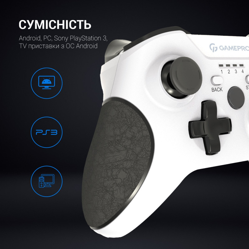 Геймпад GamePro MG650W PS3/Android Wireless White/Black (MG650W)