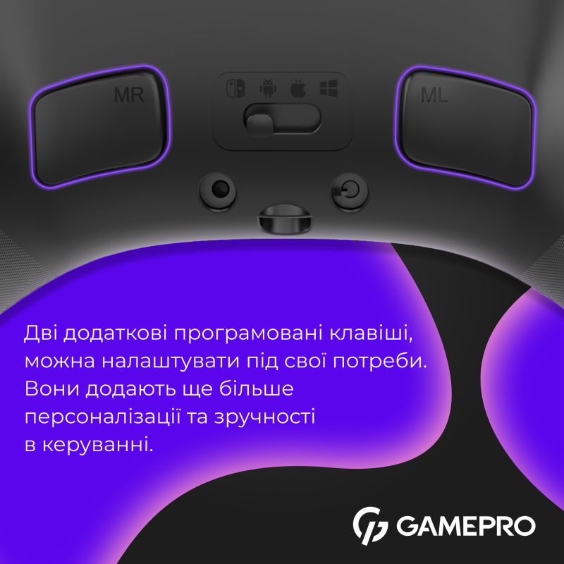 Бездротовий геймпад GamePro із зарядною станцією GPX13BDOC Black
