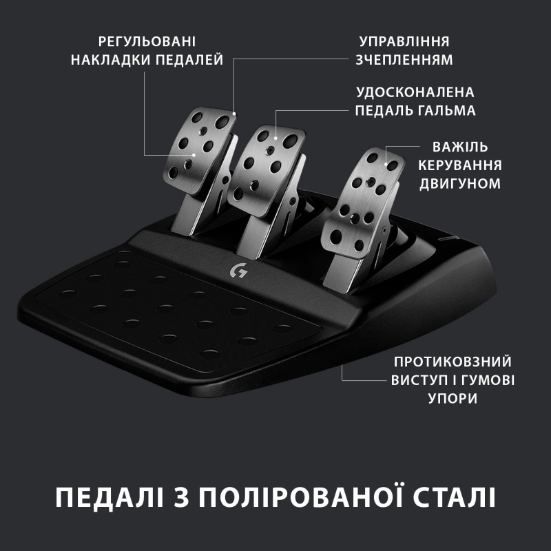 Дротове кермо Logitech G923 Racing Wheel and Pedals for PS4 and PC (941-000149)