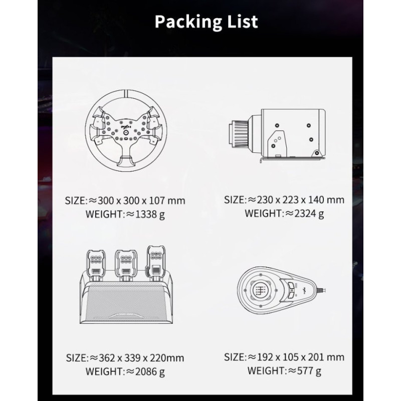Кермо з педалями та коробкою передач PXN V99 Bundle for PS4/XBOX/Xbox (PXN-V99 EU)