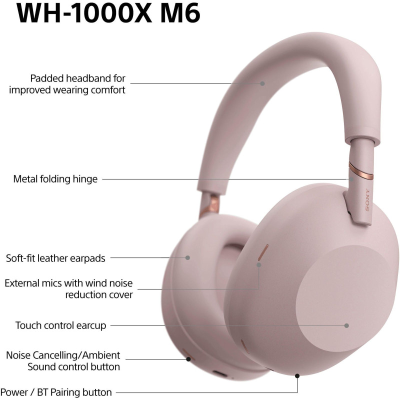 Навушники Sony WH-1000XM6 Sand Pink (WH1000XM6P.E)