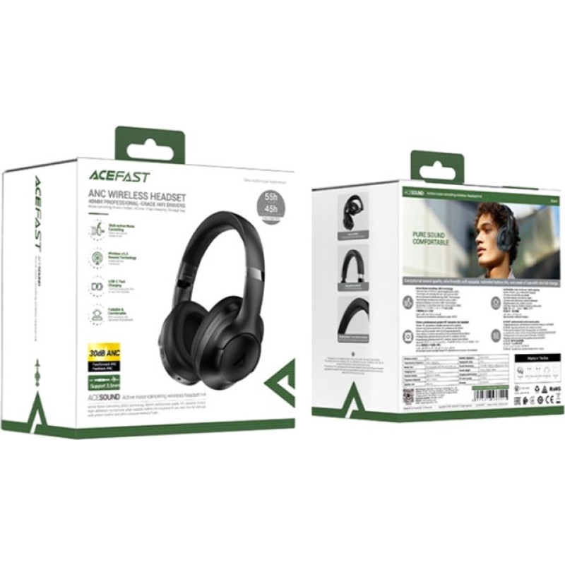 Навушники Acefast H4 ANC Bluetooth Black