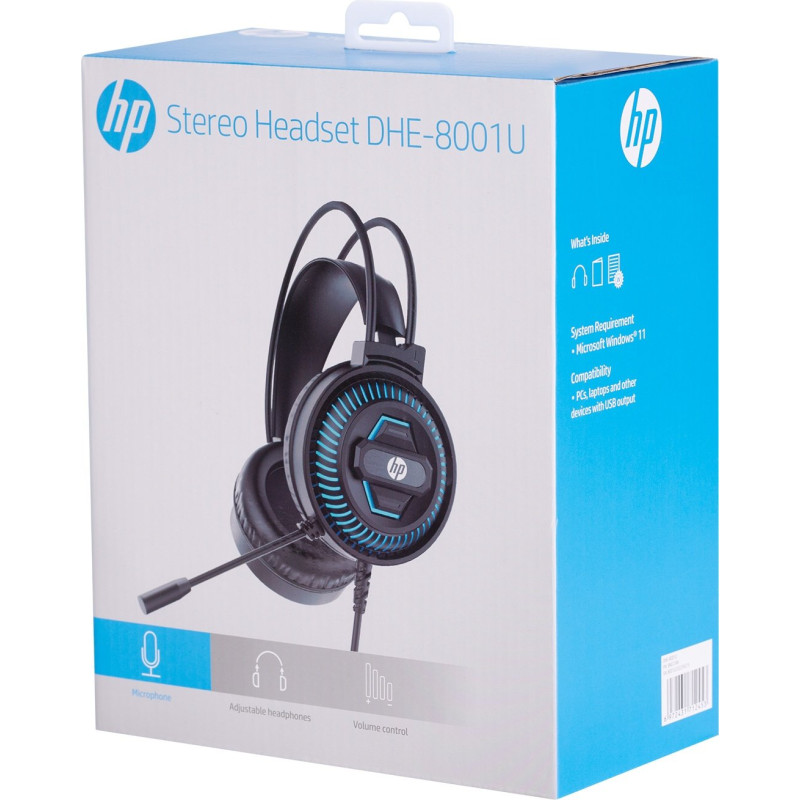 Навушники HP DHE-8001U LED USB Black (DHE-8001U)