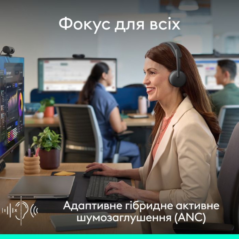 Навушники Logitech Zone Wireless 2 ES for Business Graphite without receiver (981-001512)