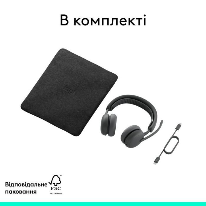 Навушники Logitech Zone Wireless 2 ES for Business Graphite without receiver (981-001512)
