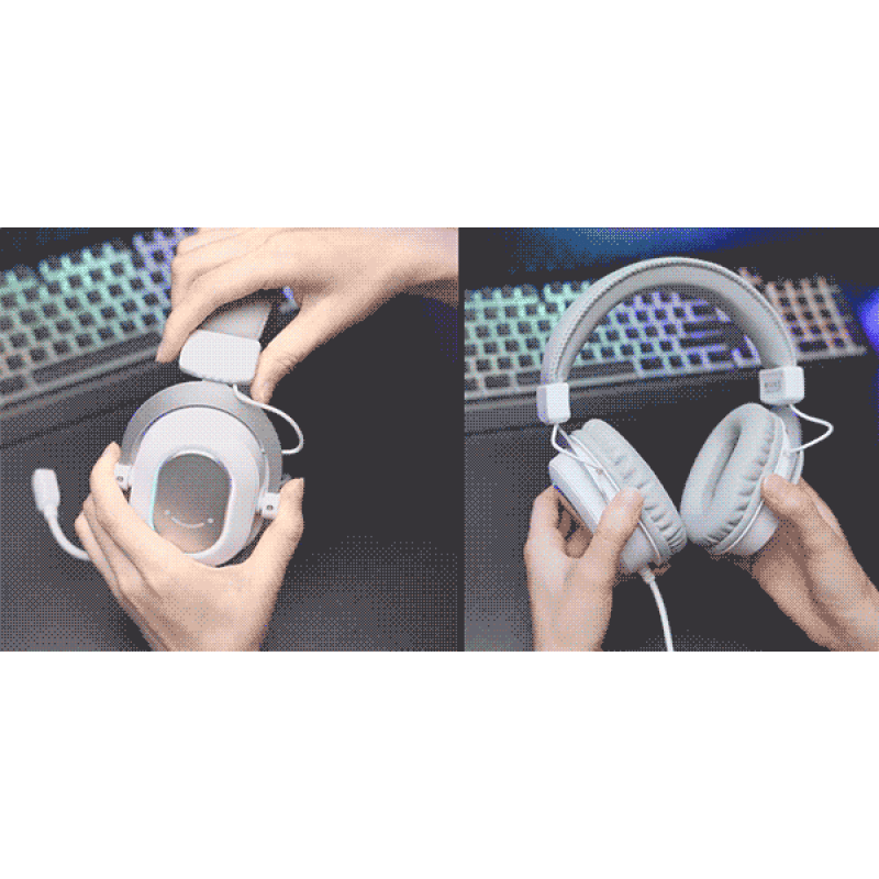 Навушники Fifine H6 RGB 7.1 White (H6W)