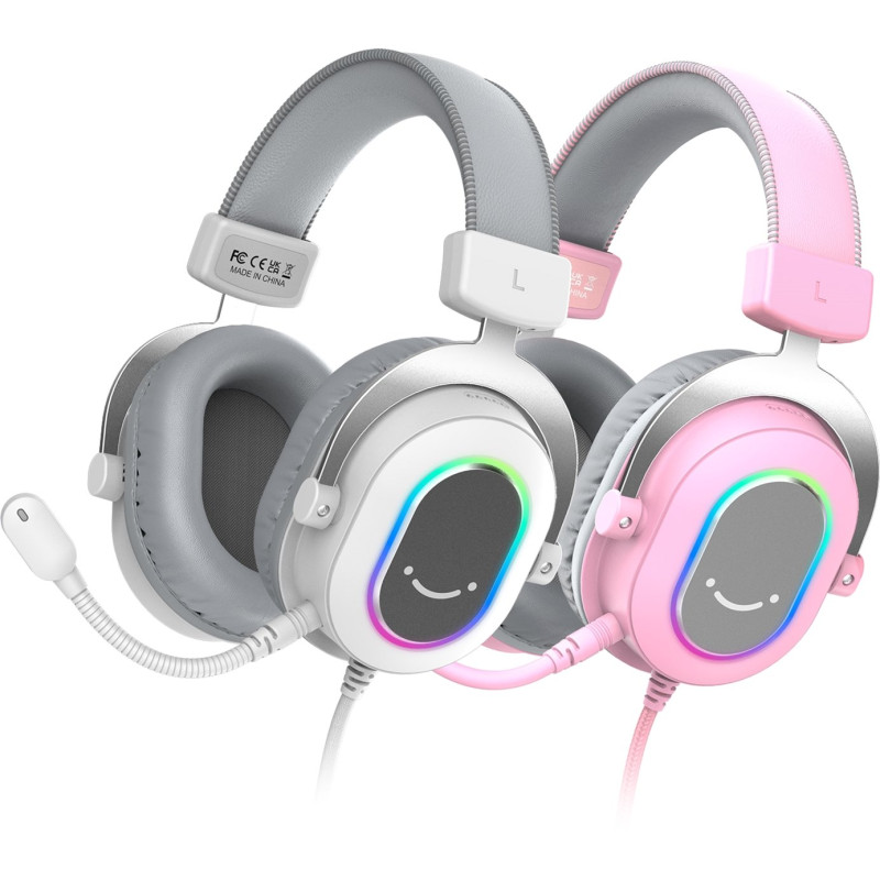 Навушники Fifine H6 RGB 7.1 White (H6W)