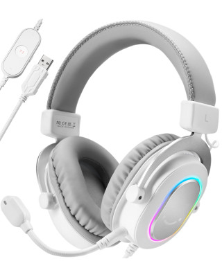 Навушники Fifine H6 RGB 7.1 White (H6W)