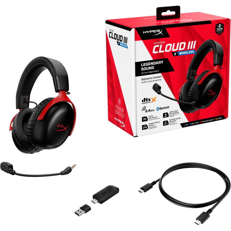 Навушники HyperX Cloud III S Wireless Black-Red (A59Z0AA)