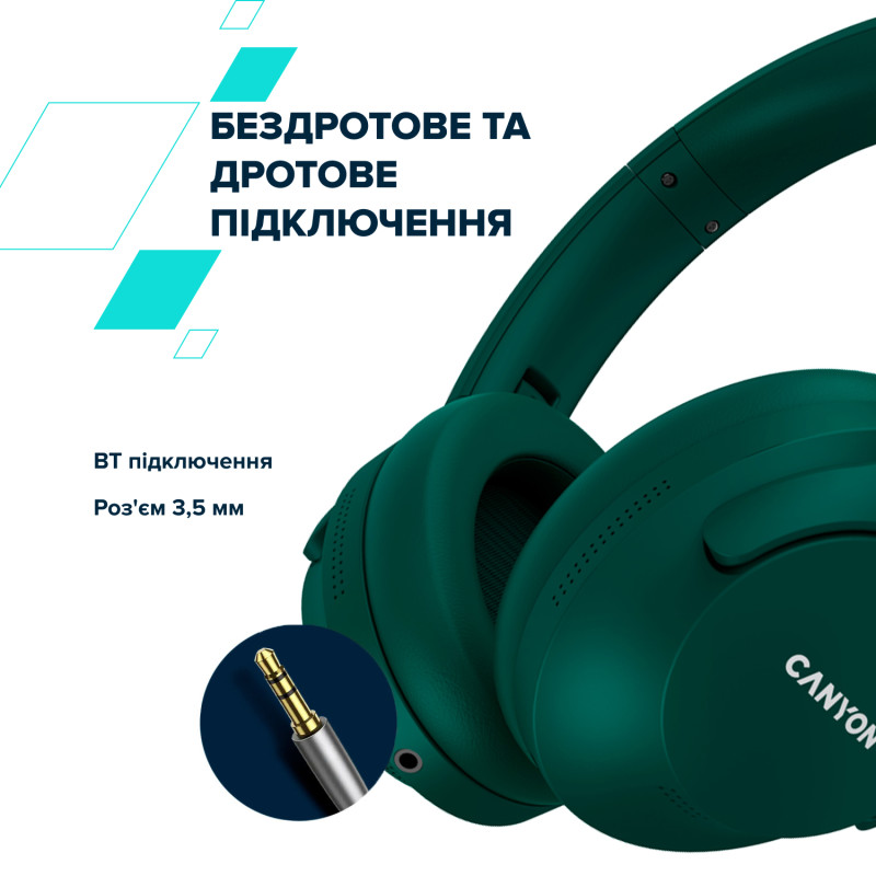 Навушники Canyon OnRiff 10 ANC Green (CNS-CBTHS10GN)