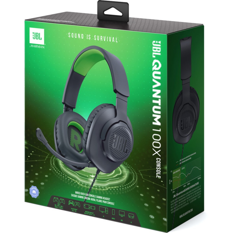 Наушники JBL Quantum 100X для Xbox Black (JBLQ100XBLKGRN)
