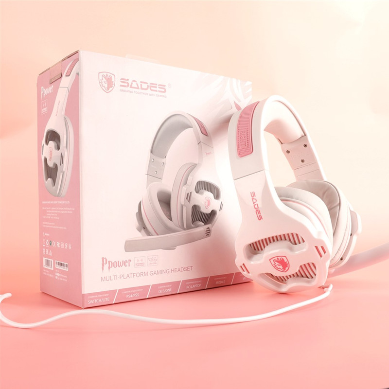 Гарнітура Sades SA-726 Ppower White/Pink (sa726wpj)