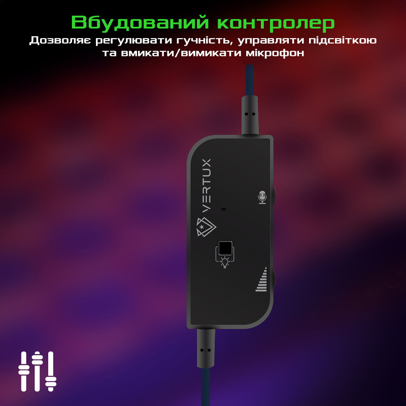 Навушники з мікрофоном Vertux Tokyo Blue (tokyo.blue) 