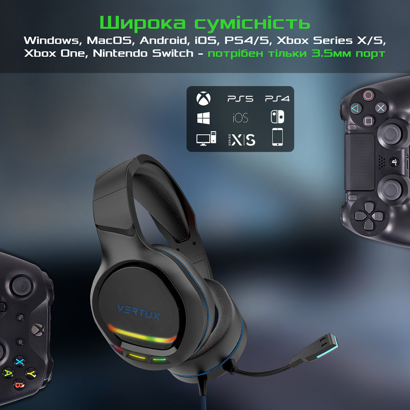 Навушники з мікрофоном Vertux Tokyo Blue (tokyo.blue) 