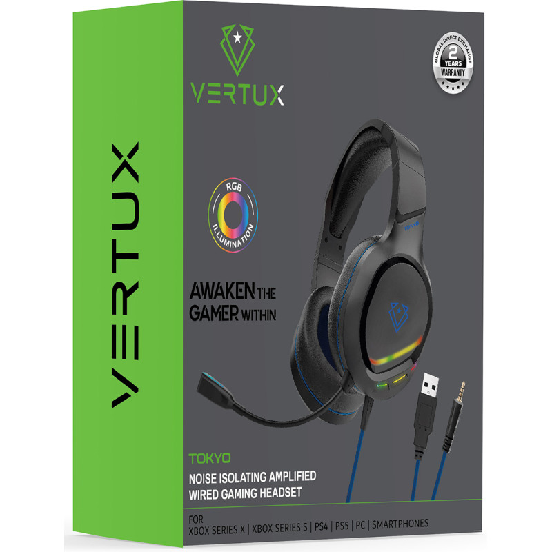 Навушники з мікрофоном Vertux Tokyo Blue (tokyo.blue) 