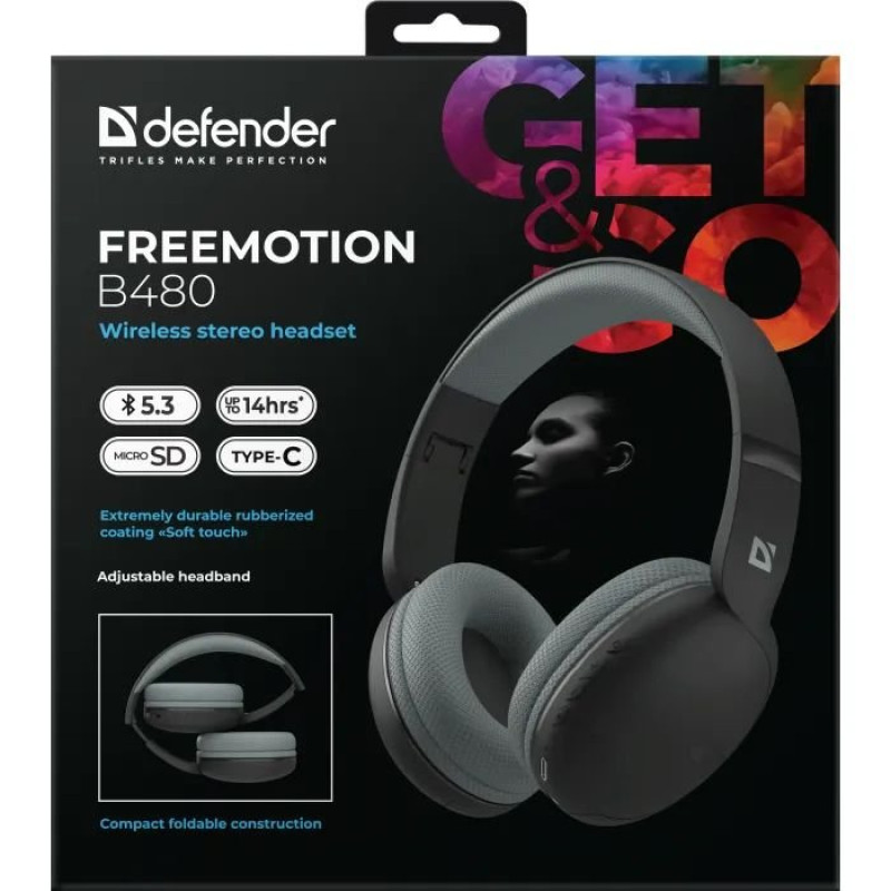 Навушники Defender FreeMotion B480 Black (63480)