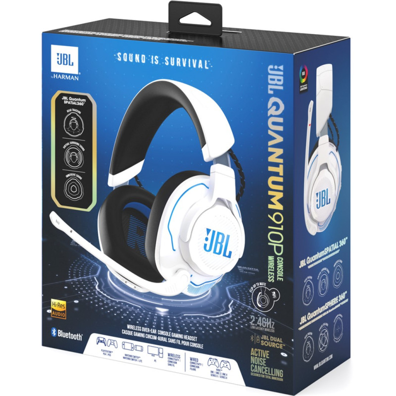 Навушники JBL Quantum 910P Wireless for PS White (JBLQ910PWLWHTBLU)