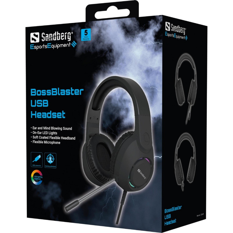 Навушники Sandberg BossBlaster RGB (126-49)