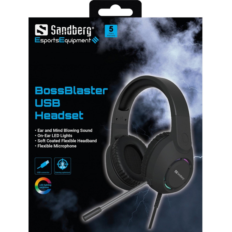 Навушники Sandberg BossBlaster RGB (126-49)
