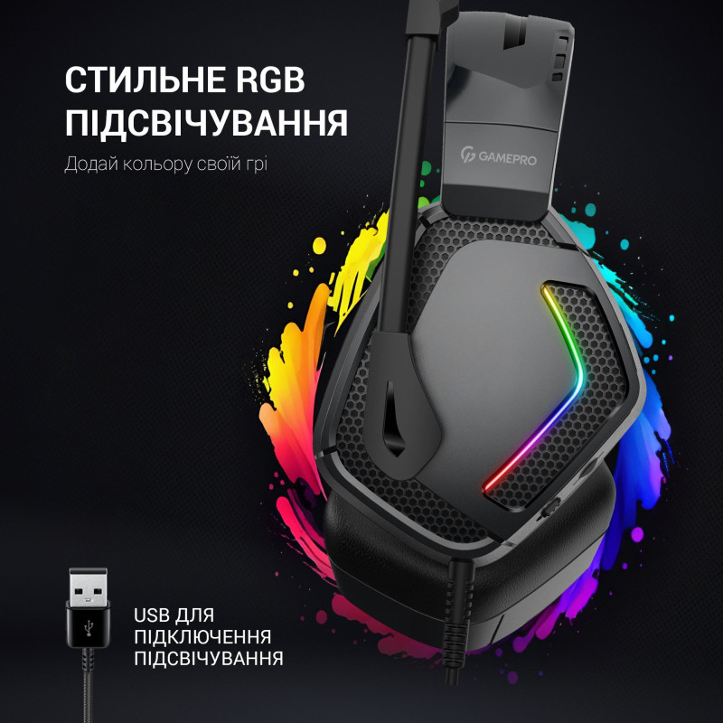 Навушники GamePro HS605 RGB Black (HS605)