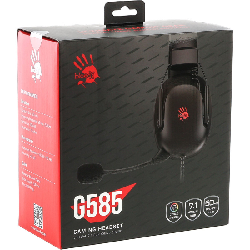 Навушники A4Tech Bloody G585 USB Black (4711421003063)