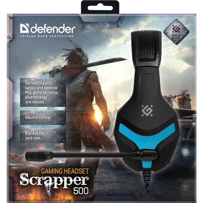 Навушники Defender Scrapper 500 Black/Blue (64501)