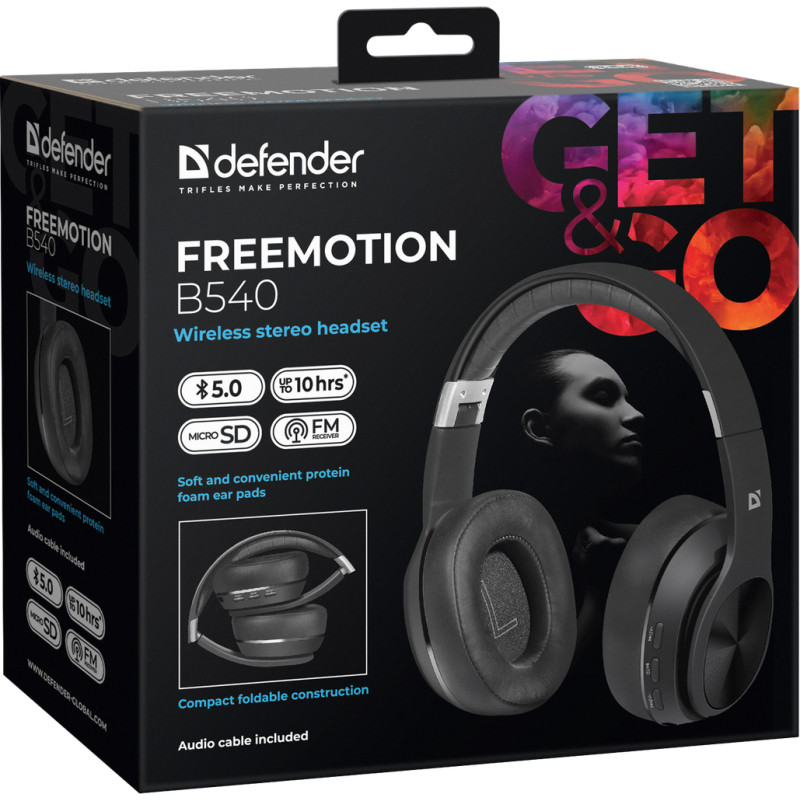 Навушники DEFENDER FreeMotion B540 Bluetooth Black (63540)