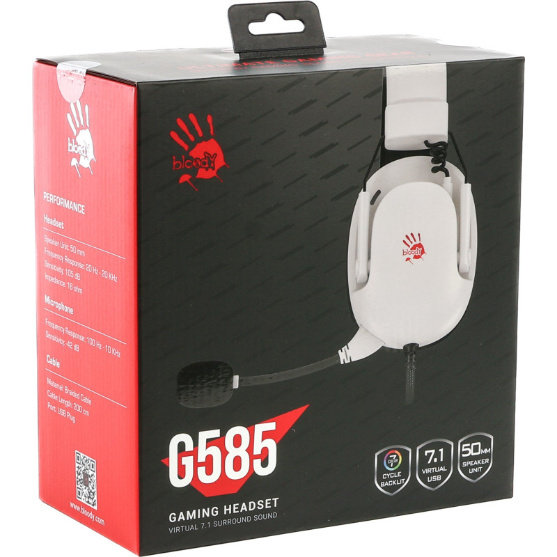 Навушники A4Tech Bloody G585 USB White (4711421003070)
