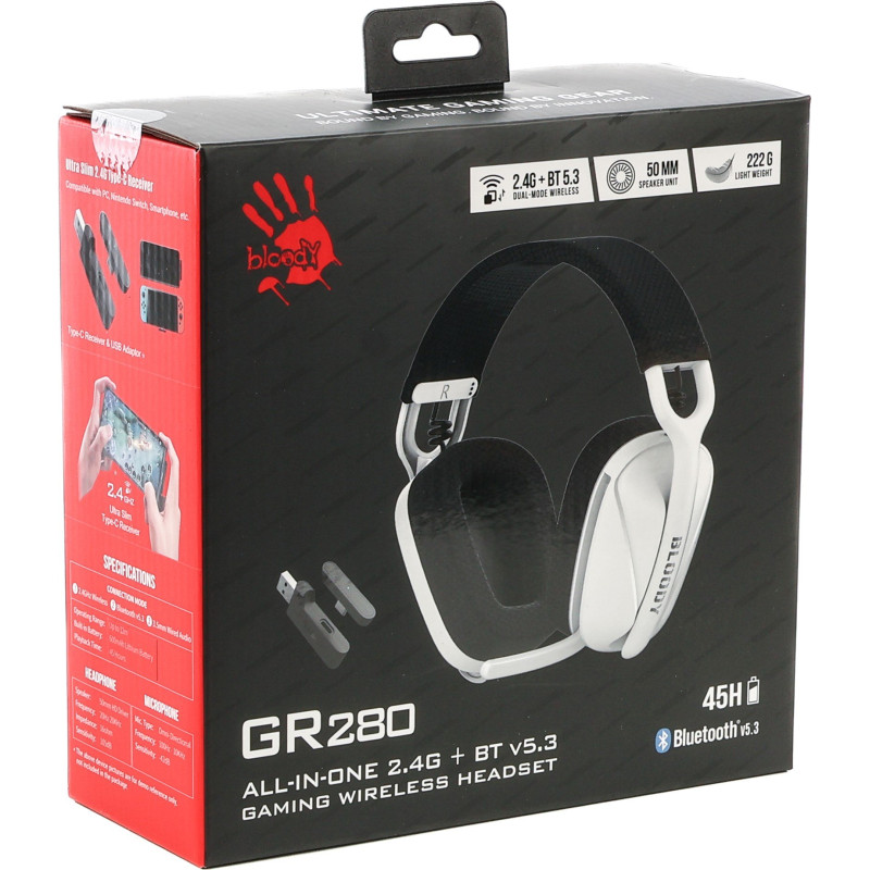 Навушники A4Tech Bloody GR280 Wireless Sports White (4711421001649)