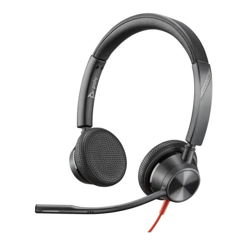 Гарнітура провідна Poly On-ear Blackwire 3325-M Black (8X222AA)