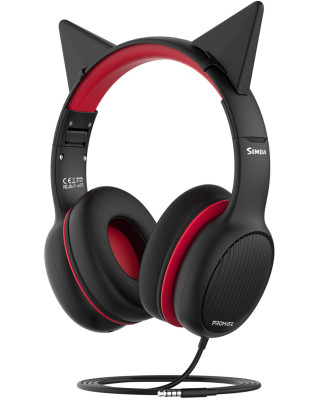 Навушники Promate Simba Black/Red (simba.onyx)