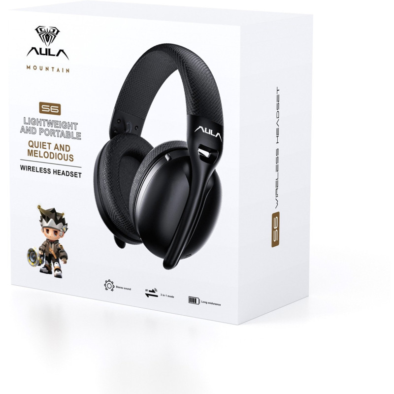 Навушники Aula S6 - 3 in 1 Wired/2.4G Wireless/Bluetooth Black (6948391235554)