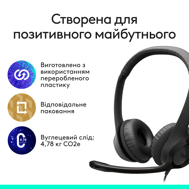 Навушники Logitech H390 USB-C Midnight Black (981-001576)