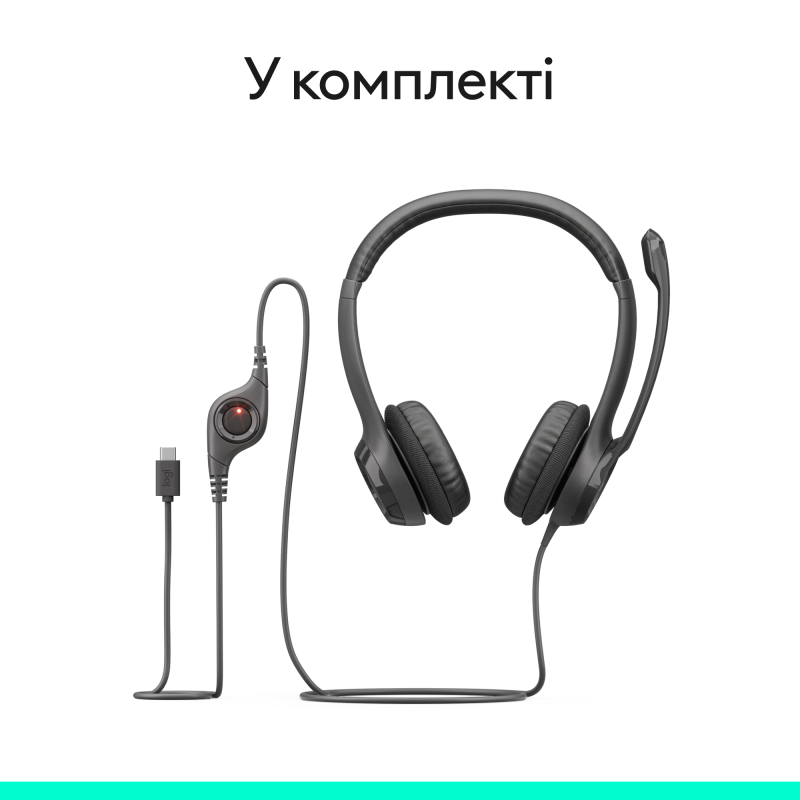 Навушники Logitech H390 USB-C Midnight Black (981-001576)
