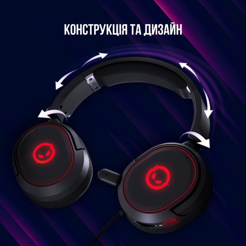Навушники Lorgar Kaya 460 Gaming RGB USB Black (LRG-GHS460)