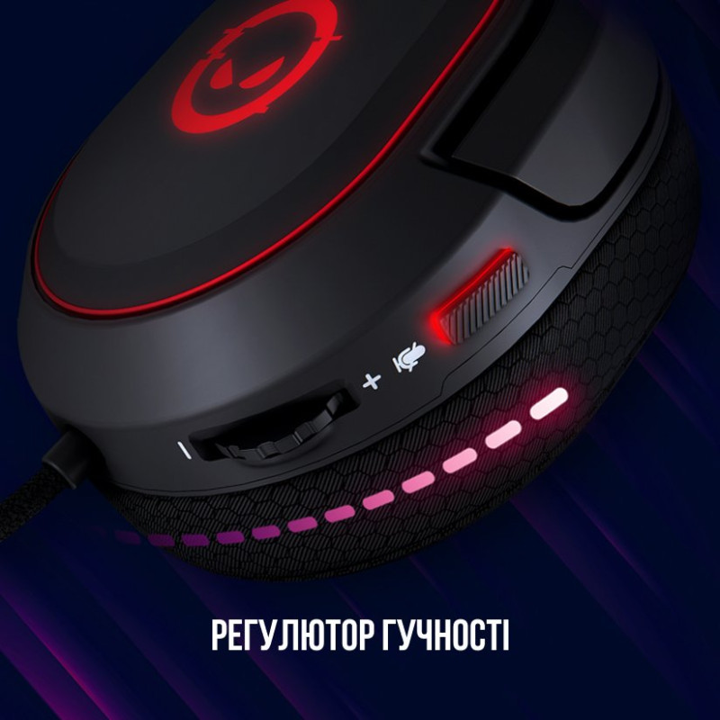 Навушники Lorgar Kaya 460 Gaming RGB USB Black (LRG-GHS460)