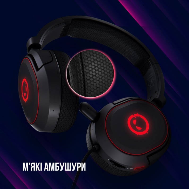 Навушники Lorgar Kaya 460 Gaming RGB USB Black (LRG-GHS460)