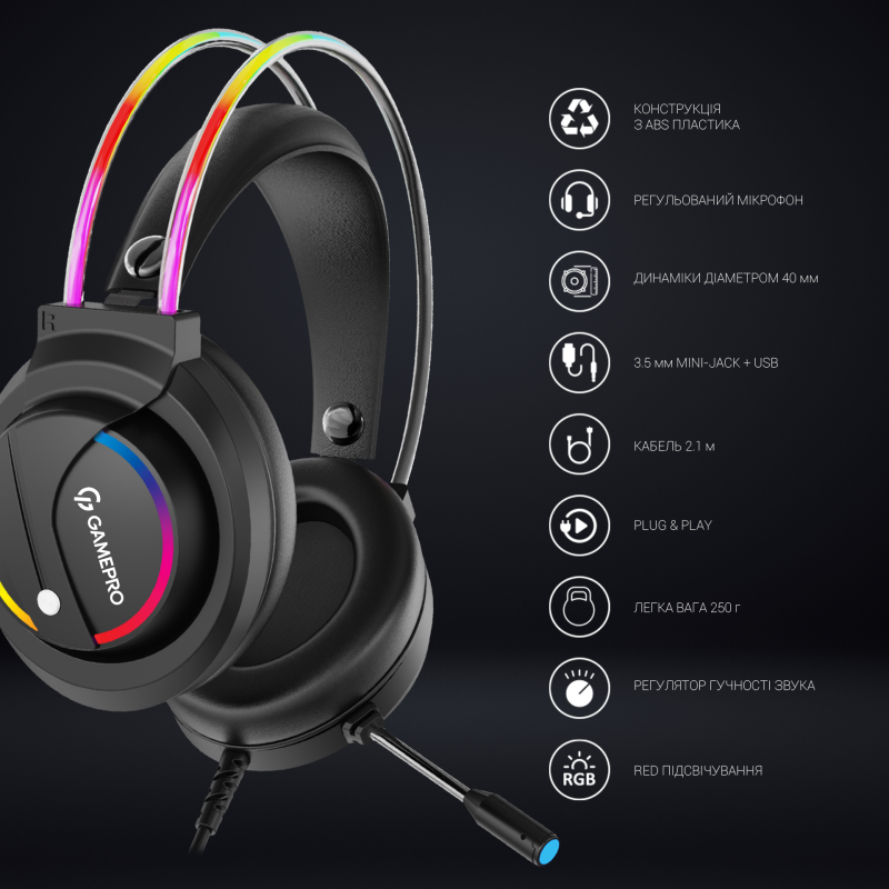 Навушники GamePro Nitro HS733 Black