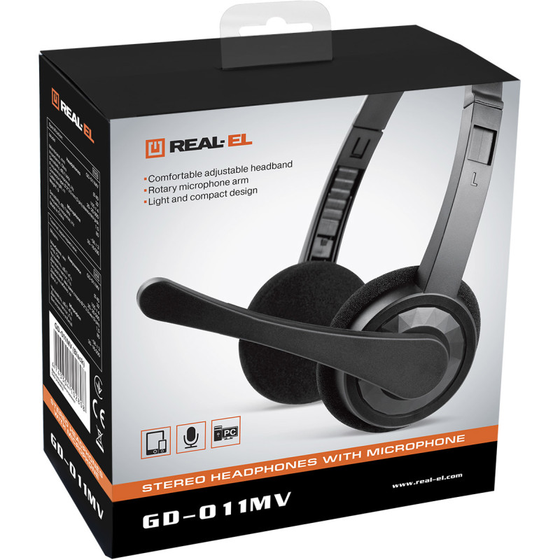 Навушники REAL-EL GD-011MV Black (EL124100022)