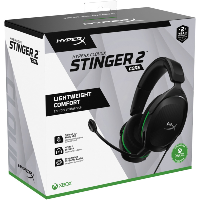 Наушники HyperX Cloud Stinger 2 Core Xbox 3.5mm Black/Green (6H9B8AA)