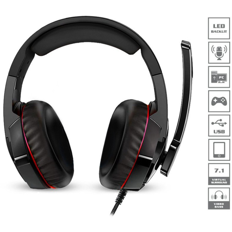 Навушники REAL-EL GDX-7800 Black/Red (EL124100027)